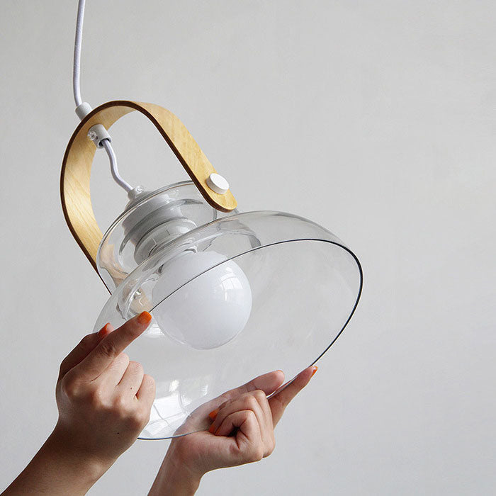 Zeitgenössische skandinavische runde Tasse Schüssel Eisen Glas 1-Licht Pendelleuchte für Wohnzimmer