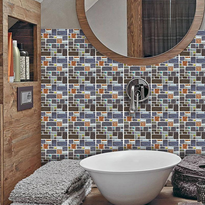 Boho-Blattmuster Wandpaneele Graue Mosaikfliesen Abziehbare Wandverkleidung für Akzentwand, 50 Stück