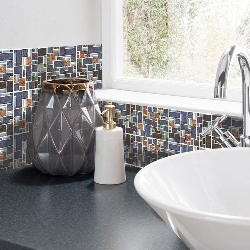 Boho-Blattmuster Wandpaneele Graue Mosaikfliesen Abziehbare Wandverkleidung für Akzentwand, 50 Stück