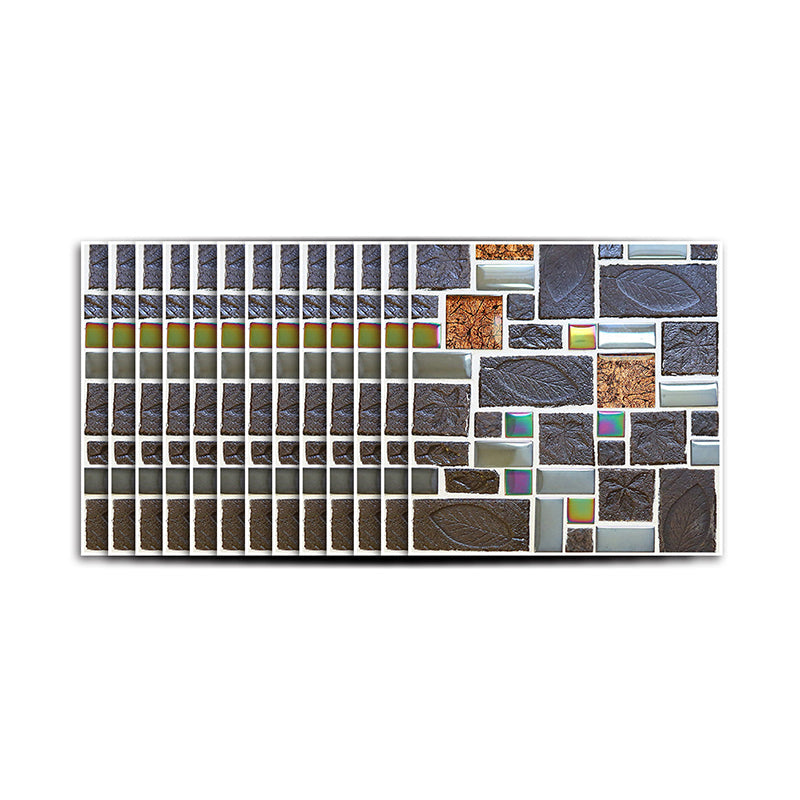 Boho-Blattmuster Wandpaneele Graue Mosaikfliesen Abziehbare Wandverkleidung für Akzentwand, 50 Stück