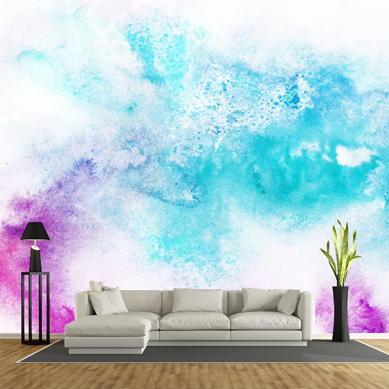 Sandsberg | Blauwe Artistry Behang Muurschildering Hele Tie Dye Wanddecoratie voor Slaapkamer, Aangepaste Maat