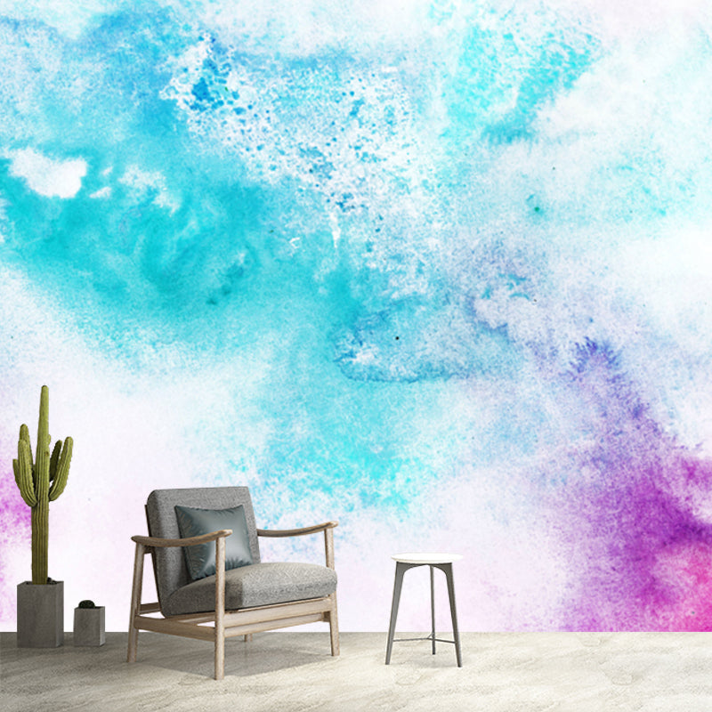 Sandsberg | Blauwe Artistry Behang Muurschildering Hele Tie Dye Wanddecoratie voor Slaapkamer, Aangepaste Maat