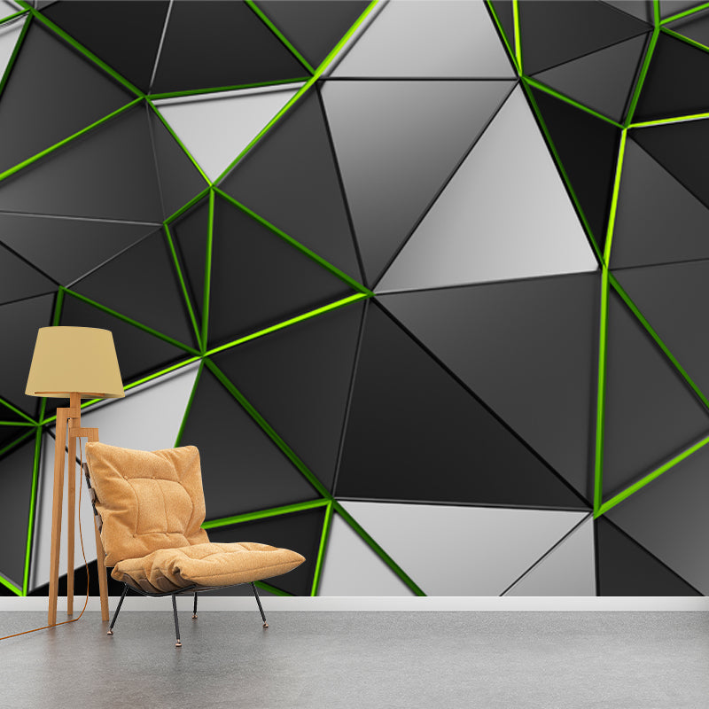Zeitgenössische Origami Tapete Mural Grau 3D Geometrie Wandkunst für Jungen Schlafzimmer