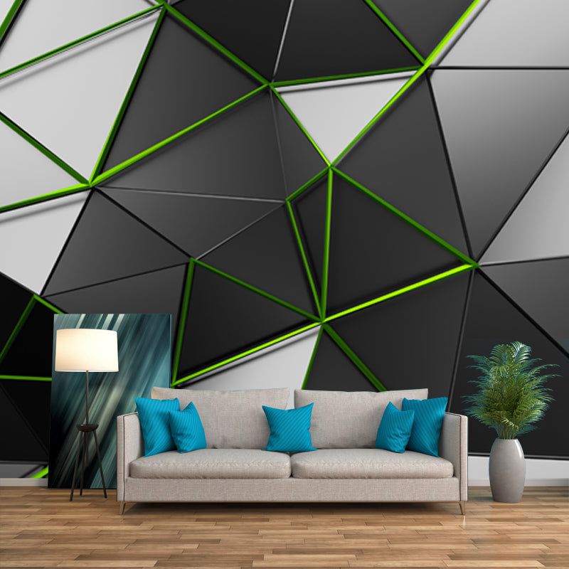 Zeitgenössische Origami Tapete Mural Grau 3D Geometrie Wandkunst für Jungen Schlafzimmer