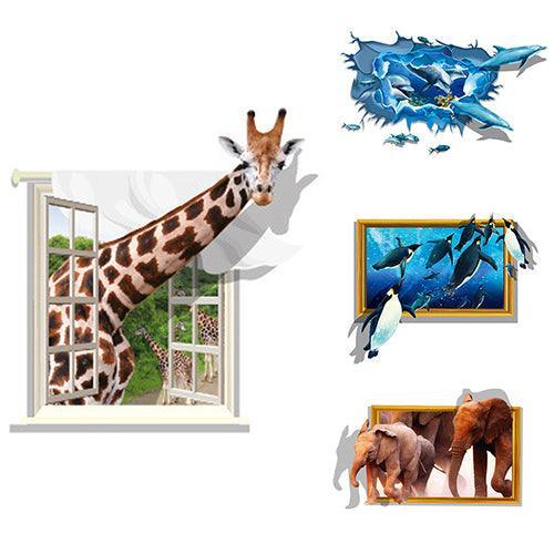 Sandsberg | Speelse 3D Dieren Wandstickers - Leuke en Verwijderbare Woondecoratie