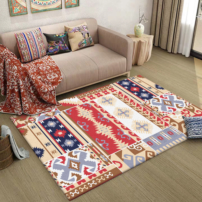 Sandsberg | Americana Southwestern Teppich in Rot und Braun Tribal Geometrie Muster Teppich Polyester Waschbar Teppich für Wohnkultur
