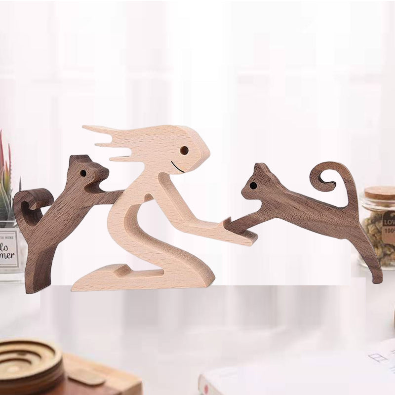 Sandsberg | Geschenk für Tierliebhaber - Holzskulptur Tischornamente - Die Liebe zwischen Ihnen und Ihrem pelzigen Freund