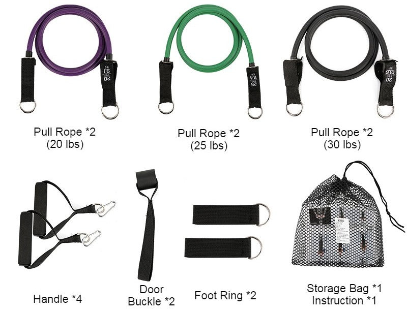 Sandsberg | Multifunktionales Heim-Latex-Fitness-Ziehseil, tragbare Trainingsgeräte Dehnbares elastisches Widerstandsband