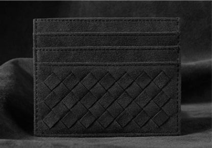 Sandsberg | Großer Kapazität Slim Gewebte Wildleder Kartenhalter, für Einkaufen, Reisen, Joggen oder Arbeiten