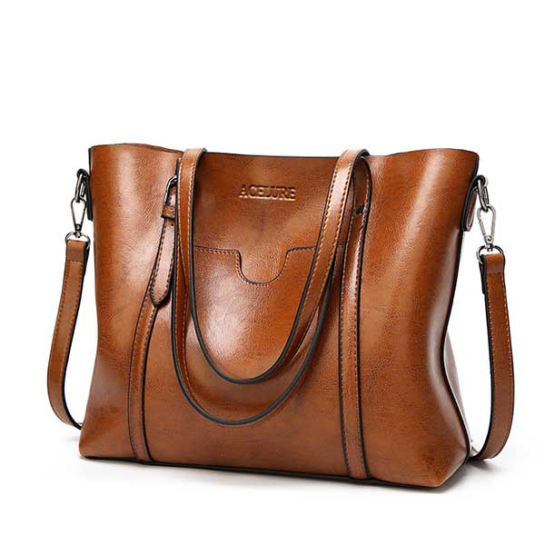 Damen Leder Luxus Schultertasche