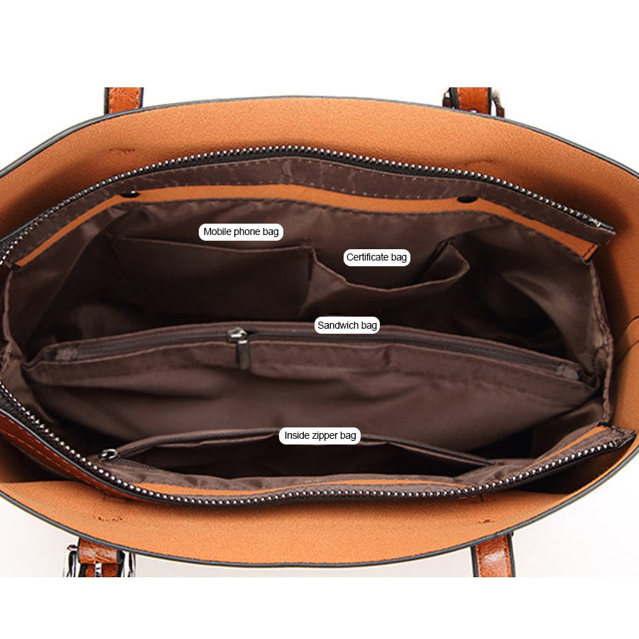 Damen Leder Luxus Schultertasche