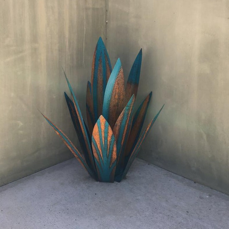 Sandsberg | Eternal Agave – Handgefertigte rostfreie Metallsäule für Innen- und Außendekoration
