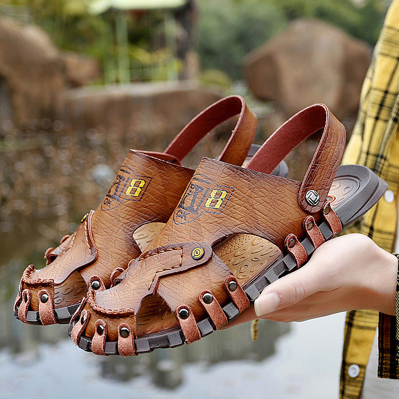 Baotou Herren Sandalen aus Leder für den Freizeitgebrauch.