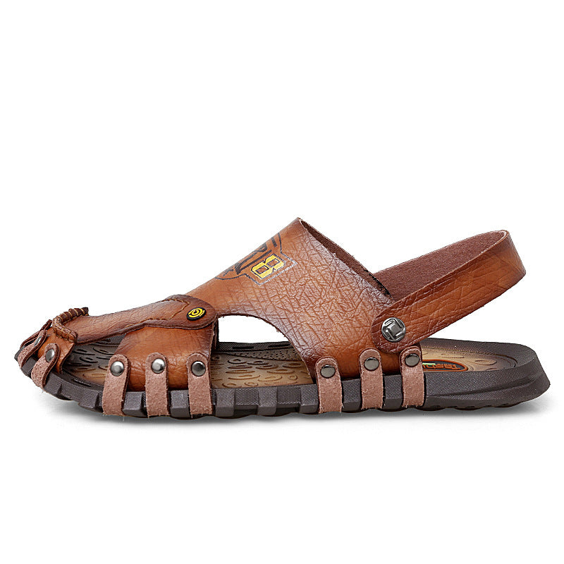 Baotou Herren Sandalen aus Leder für den Freizeitgebrauch.