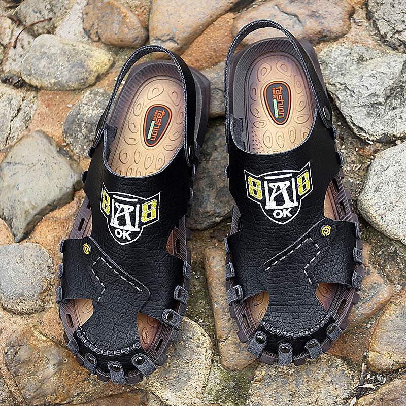 Baotou Herren Sandalen aus Leder für den Freizeitgebrauch.