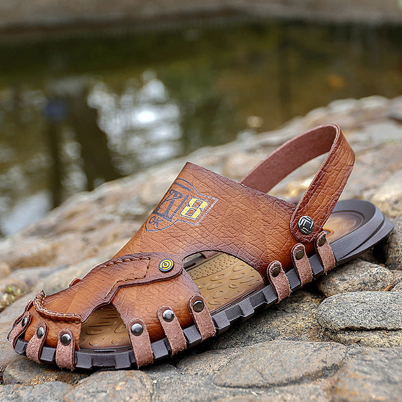 Baotou Herren Sandalen aus Leder für den Freizeitgebrauch.