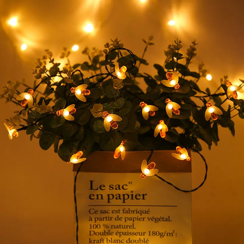 Sandsberg | Solar Lichterkette Biene – LED Dekoleuchten für Garten & Terrasse, Außenbeleuchtung mit Bienendesign