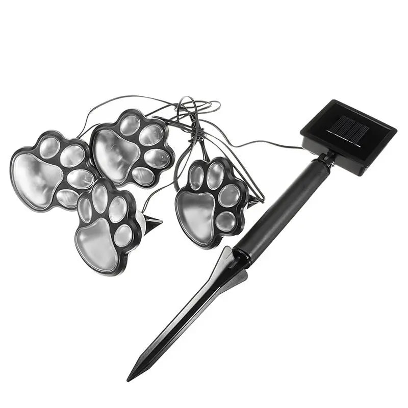 Sandsberg | Solarlampe im Pfotenabdruck Design – LED Gartenbeleuchtung in Multicolor für Außenbereich