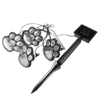 Sandsberg | Solarlampe im Pfotenabdruck Design – LED Gartenbeleuchtung in Multicolor für Außenbereich