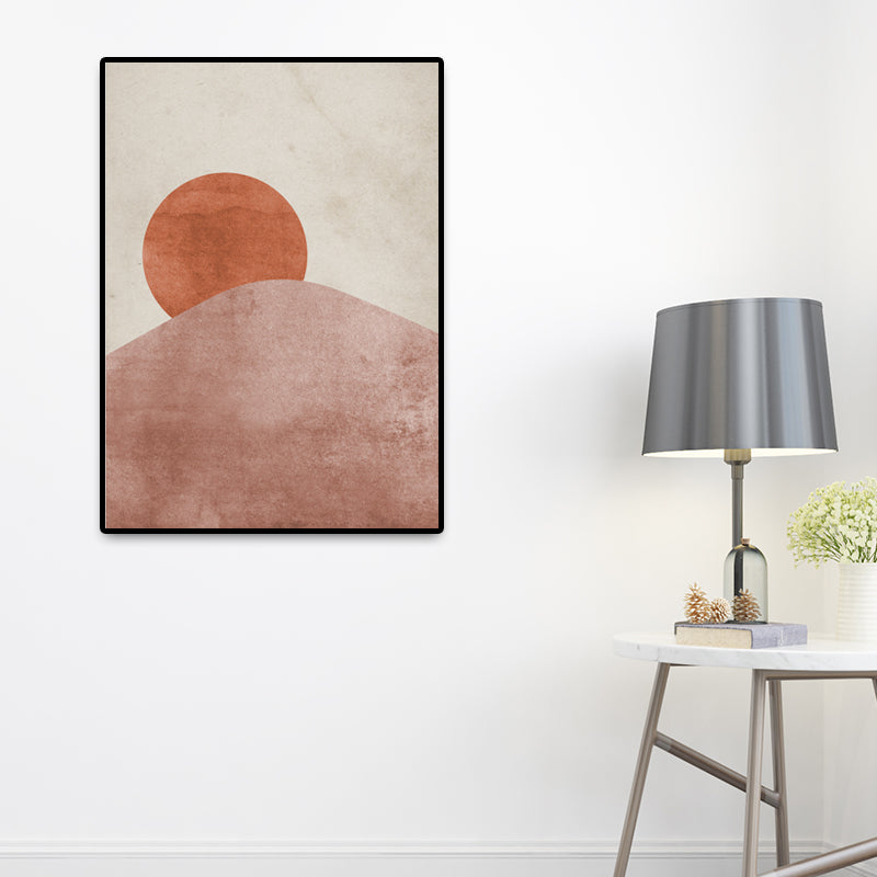 Sandsberg | Scandinavische Landschappen Wanddecoratie Afdruk Bruin Textured Wikkeldoek voor Slaapkamer