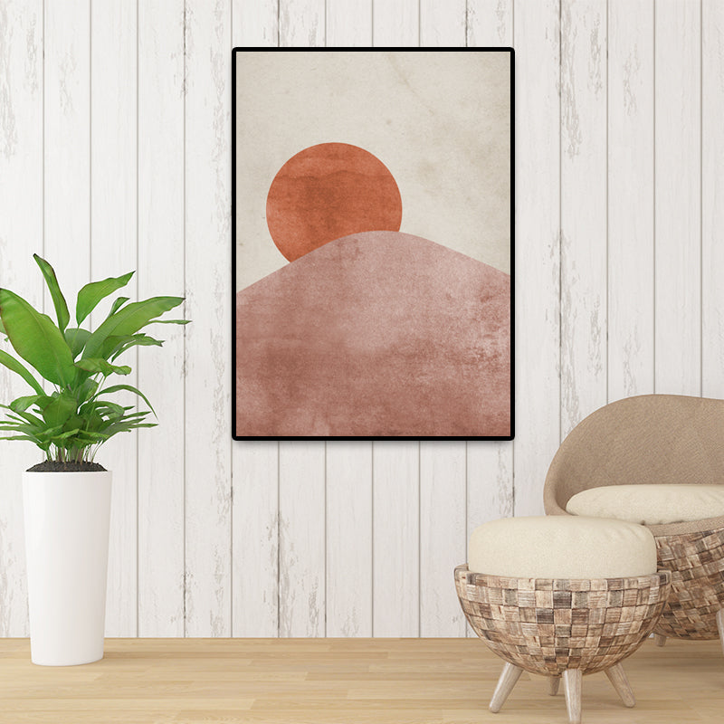 Sandsberg | Scandinavische Landschappen Wanddecoratie Afdruk Bruin Textured Wikkeldoek voor Slaapkamer