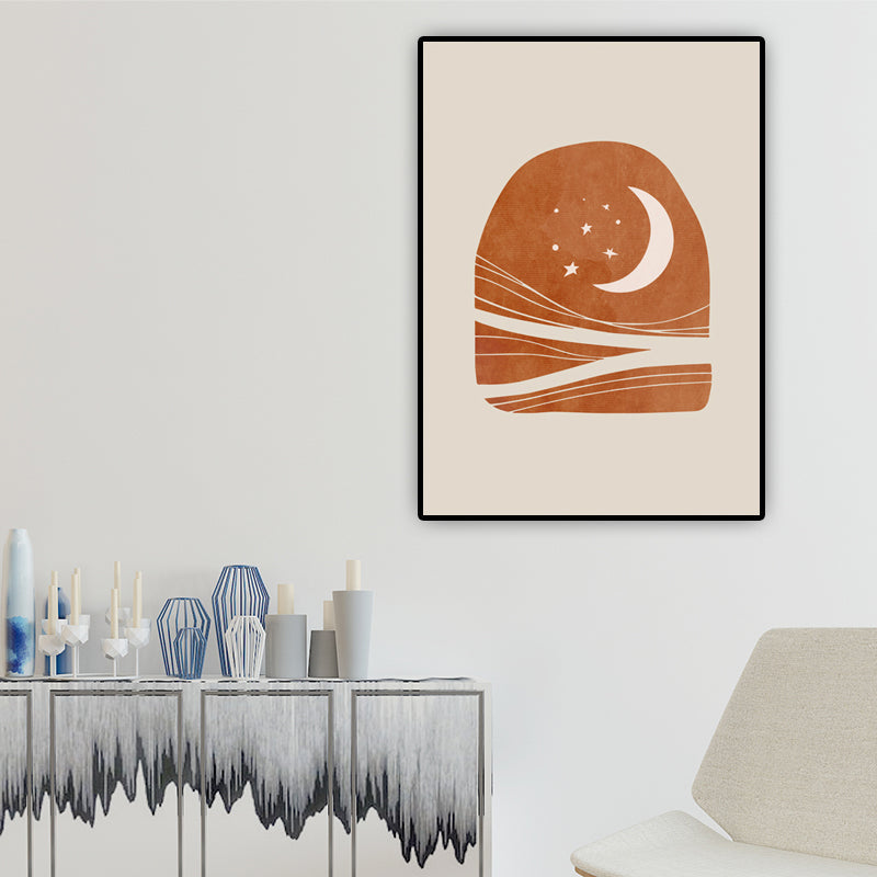 Sandsberg | Scandinavische Landschappen Wanddecoratie Afdruk Bruin Textured Wikkeldoek voor Slaapkamer