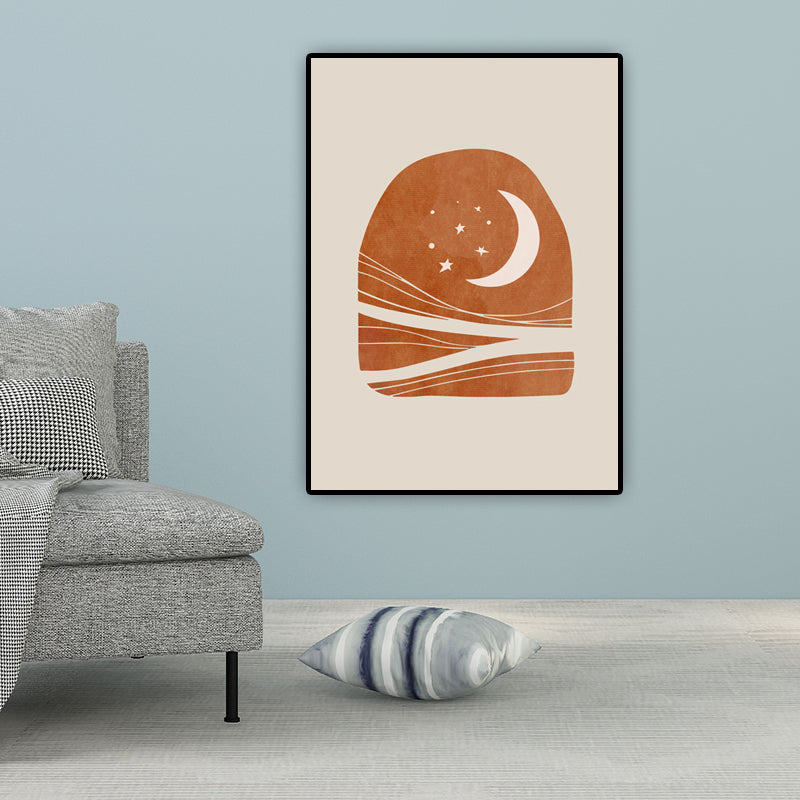 Sandsberg | Scandinavische Landschappen Wanddecoratie Afdruk Bruin Textured Wikkeldoek voor Slaapkamer