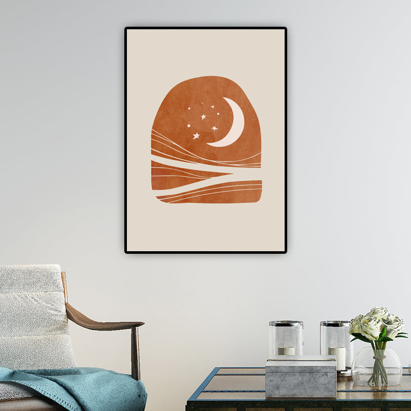 Sandsberg | Scandinavische Landschappen Wanddecoratie Afdruk Bruin Textured Wikkeldoek voor Slaapkamer
