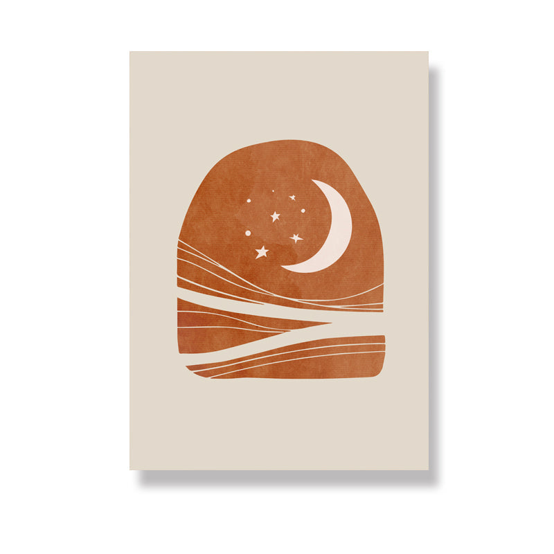 Sandsberg | Scandinavische Landschappen Wanddecoratie Afdruk Bruin Textured Wikkeldoek voor Slaapkamer