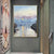 Zeitgenössische Riverside-Landschaft-Leinwand Küche Wandkunst Dekor in Blau, mehrere Größen