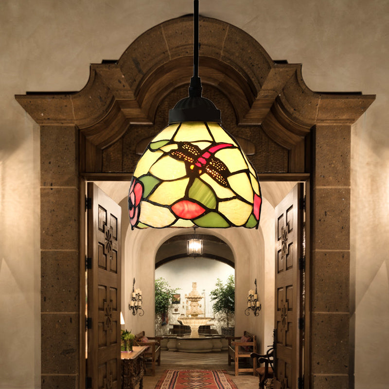 Esszimmer Beleuchtung Fixtures Tiffany, Buntglas Libelle Decken Pendelleuchte