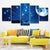 Stellar Shooting Stars Wandkunst Dekor Blau Sci-Fi Leinwanddruck für Hausinterieur