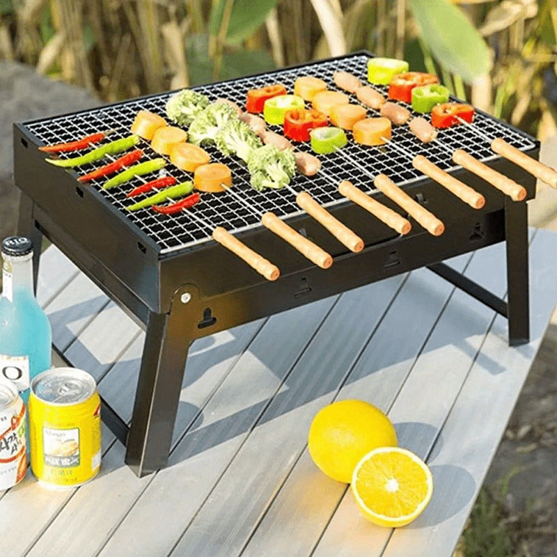 Sandsberg | 10 Stück Premium Edelstahl BBQ Spieße mit Holzgriff – Multifunktionale, langlebige Grillspieße für das Kochen im Freien – Perfekt für Sommerpartys und Familienfeiern