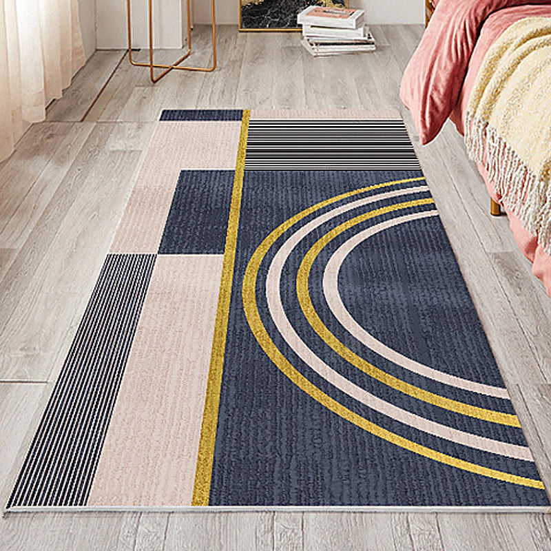 Stylischer Modernistenteppich Mehrfarbig Gestreifter Teppich Waschbar Haustierfreundlich Rutschfester Teppich für das Schlafzimmer