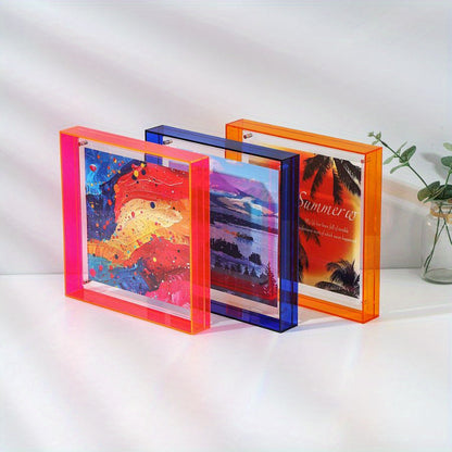 Sandsberg | Eleganter Acryl-Bilderrahmen - Transparentes minimalistisches Design für Wandkunst und Poster, 25x25cm Tischdisplay, keine Einsätze enthalten