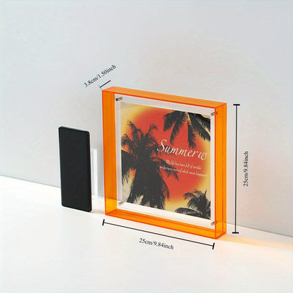 Sandsberg | Eleganter Acryl-Bilderrahmen - Transparentes minimalistisches Design für Wandkunst und Poster, 25x25cm Tischdisplay, keine Einsätze enthalten