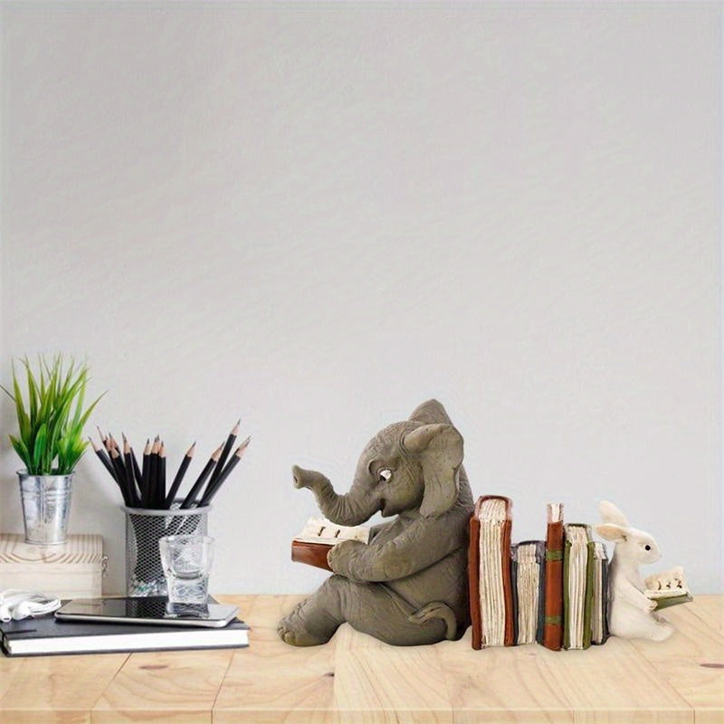 Charming - Verspielter Elefant und Kaninchen Buchstützen