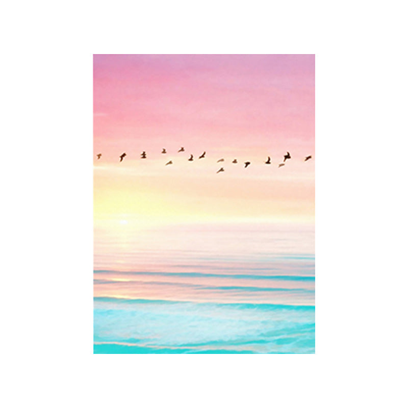 Zeitgenössische Vogel- und Himmelmalerei Leinwand Pink Fotografie Wandkunst Dekor, mehrere Größen
