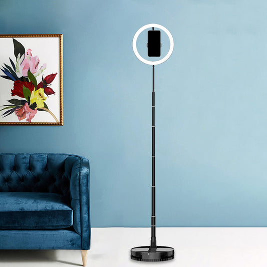 Schwarzer Rundspiegel Beleuchtung Modernist Metallisch LED Dimmbar Füll Flush Licht