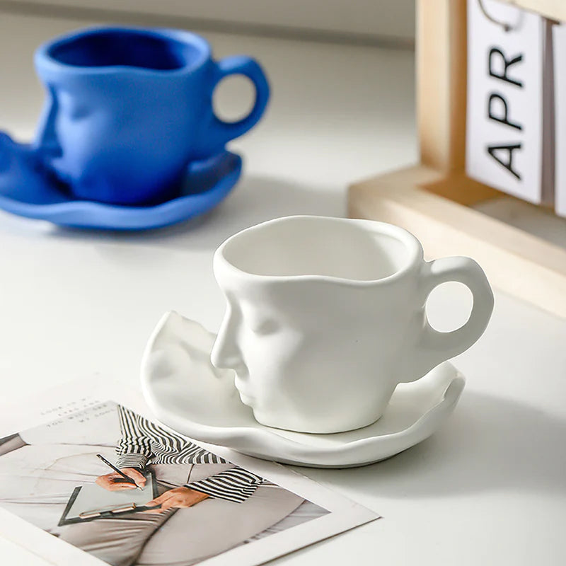 Metall berühren Gesicht kreative Keramik Kuss Kaffeetasse