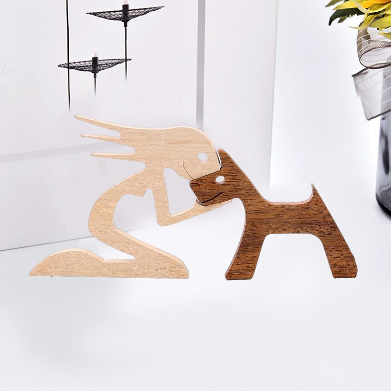 Sandsberg | Geschenk für Tierliebhaber - Holzskulptur Tischornamente - Die Liebe zwischen Ihnen und Ihrem pelzigen Freund