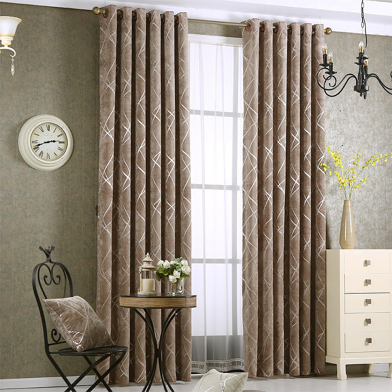 Einfarbige, schlichte, moderne, leichte, luxuriöse Chenille-Verdunkelungsvorhänge für das Wohnzimmer