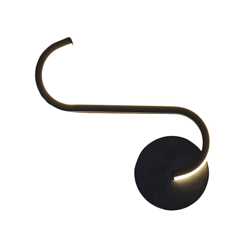 Parallelstange/Gedreht/Gewölbt LED-Wandleuchte Minimalistische Metall Schwarze Wandmontierte Lampe in Warm/Weiß Licht für Hotel