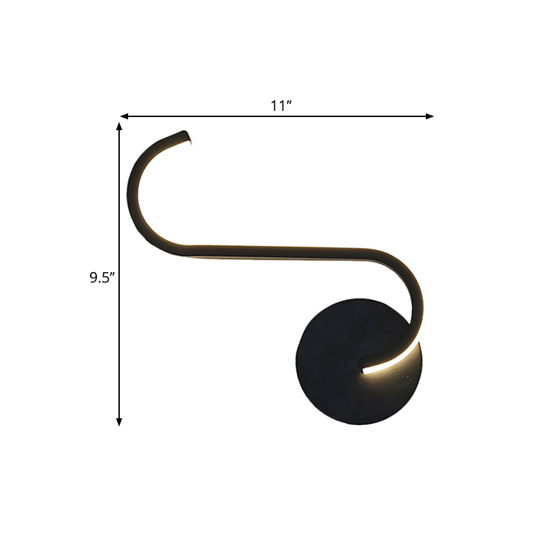 Parallelstange/Gedreht/Gewölbt LED-Wandleuchte Minimalistische Metall Schwarze Wandmontierte Lampe in Warm/Weiß Licht für Hotel