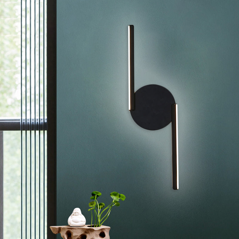 Parallelstange/Gedreht/Gewölbt LED-Wandleuchte Minimalistische Metall Schwarze Wandmontierte Lampe in Warm/Weiß Licht für Hotel