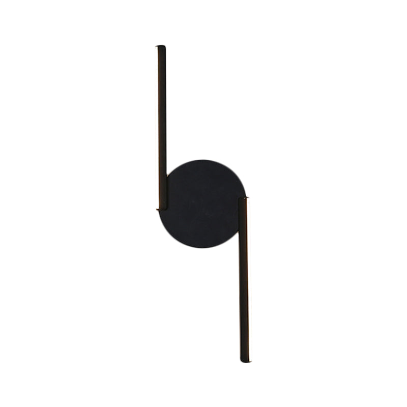 Parallelstange/Gedreht/Gewölbt LED-Wandleuchte Minimalistische Metall Schwarze Wandmontierte Lampe in Warm/Weiß Licht für Hotel