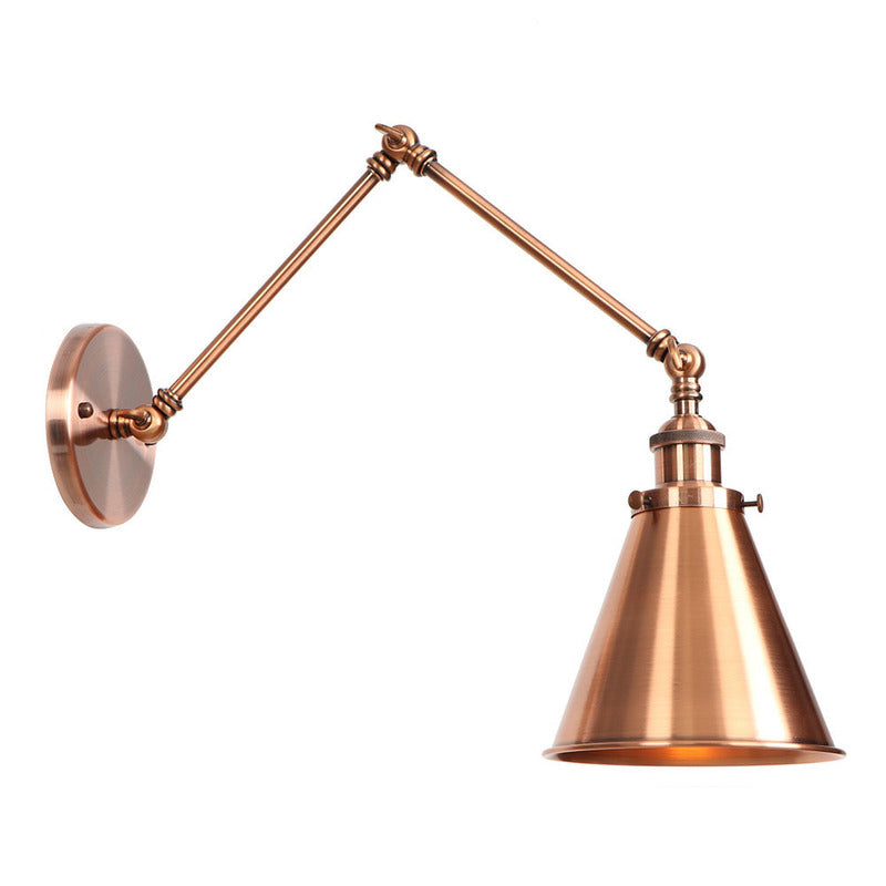 6"/8" L 2-Gelenk Schwenkarm Eisen Wandlampe Industrie 1 Glühbirne Studio Arbeits-Wandleuchte mit Kegel-Schirm in Bronze/Kupfer