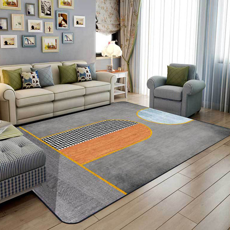 Zeitgenössischer Moderner Teppich in braunem Farbkasten Hahnentritt-Muster Teppich Polyester Waschbarer Teppich für das Schlafzimmer