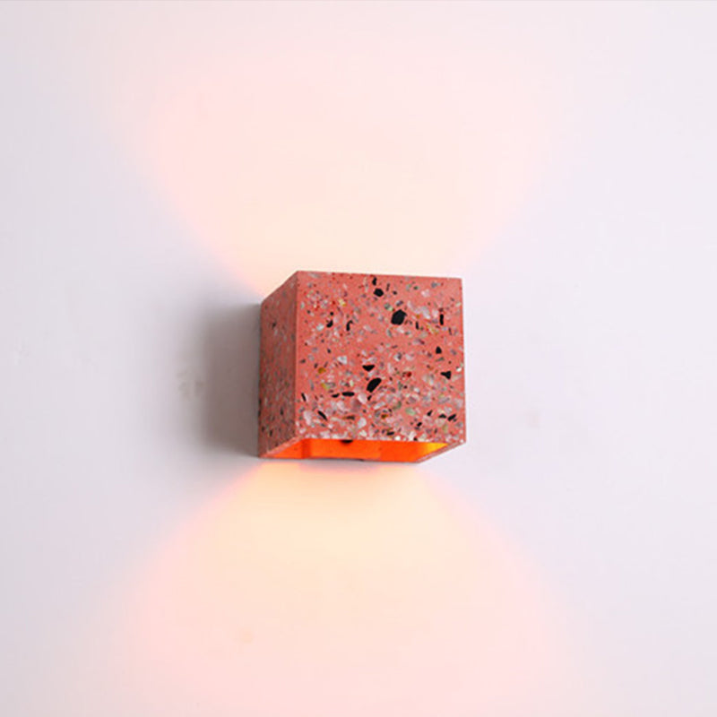 Sandsberg | Nordic Style Cubic Up Down Wandlamp Terrazzo 1 Lamp Hotel Wandmontage Licht in Rood/Wit/Blauw