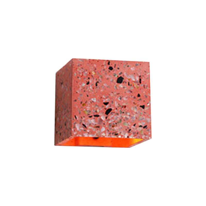 Sandsberg | Nordic Style Cubic Up Down Wandlamp Terrazzo 1 Lamp Hotel Wandmontage Licht in Rood/Wit/Blauw